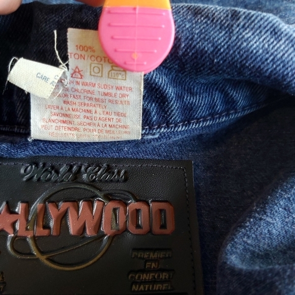 *Made in Canada* VINTAGE Hollywood crop denim sleeveless jeans vest - Picture 11 of 11